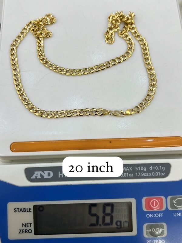 enuine 18k Gold Cuban Chain Necklace